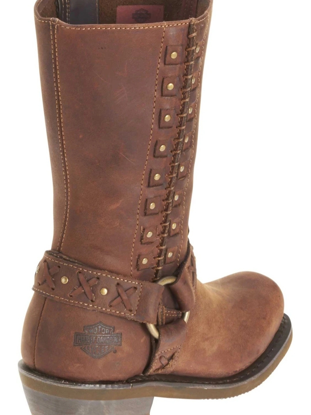 Harley-Davidson Brown Leather Women's Harness Mid-Calf Boots